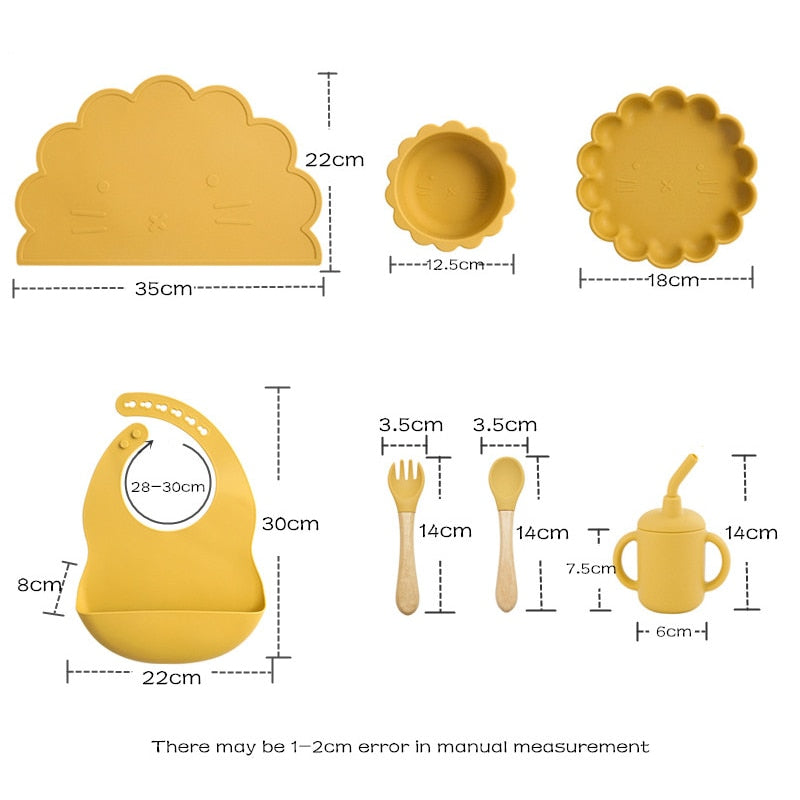 MessyMaster™ 7-Piece Baby Silicone Dinnerware Set