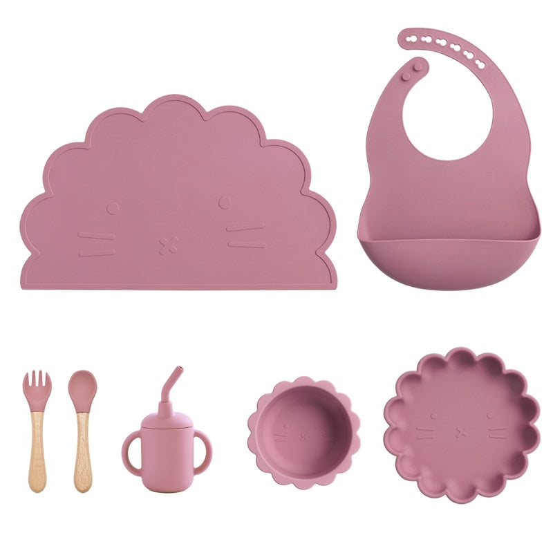 MessyMaster™ 7-Piece Baby Silicone Dinnerware Set