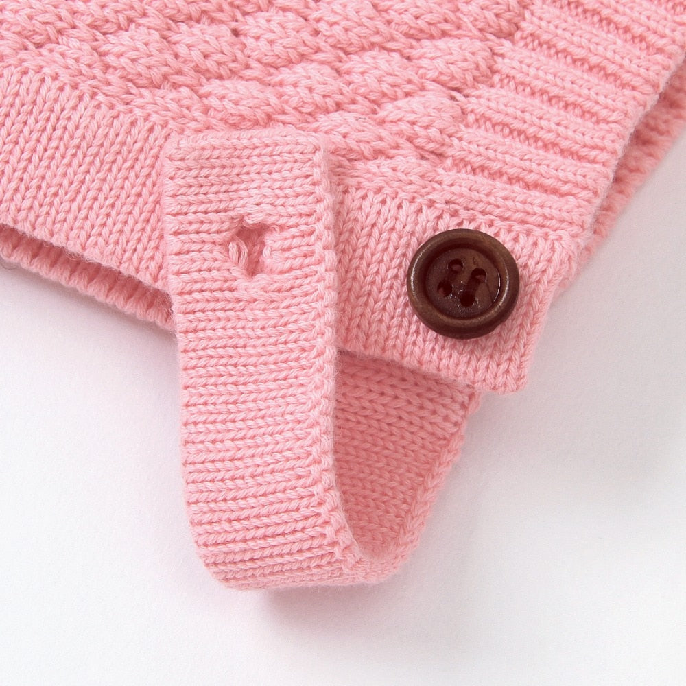 CuddlyKnits™ Cozy Baby Jumpsuit & Hat Set