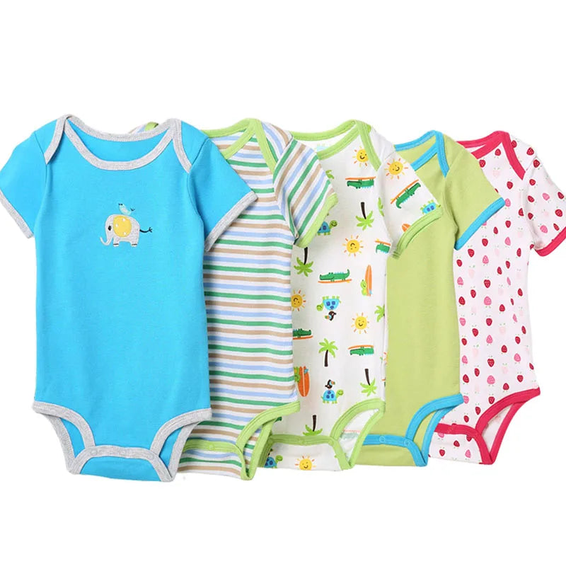 CottonCuddles™ 5-Piece Baby Bodysuit Set (3M–24M)