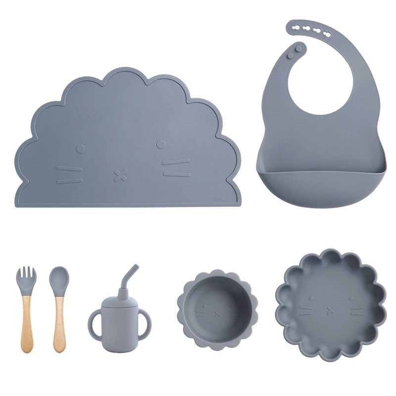 MessyMaster™ 7-Piece Baby Silicone Dinnerware Set