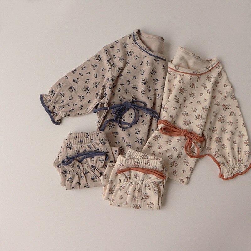BELTED COTTON FLORAL PJ SET