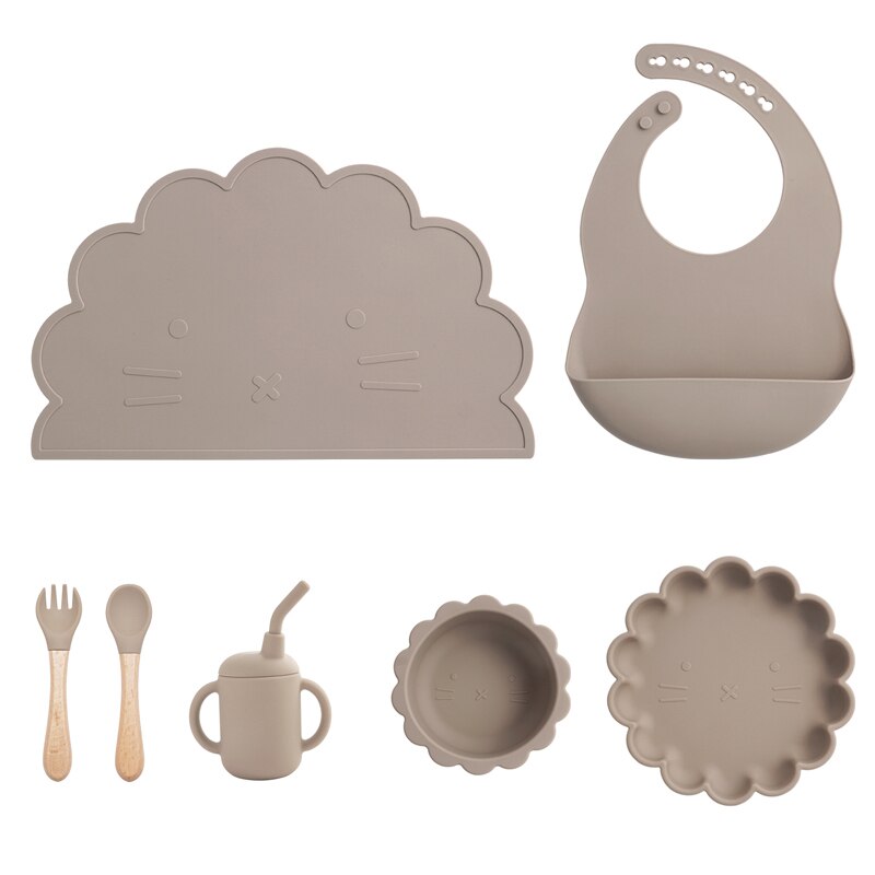 MessyMaster™ 7-Piece Baby Silicone Dinnerware Set
