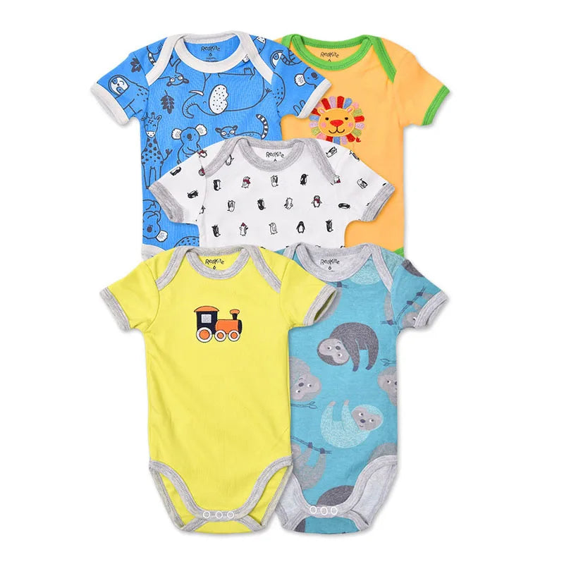 CottonCuddles™ 5-Piece Baby Bodysuit Set (3M–24M)
