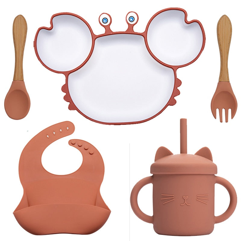 ColourfulCreations™ Crab Dish and Cutlery Set