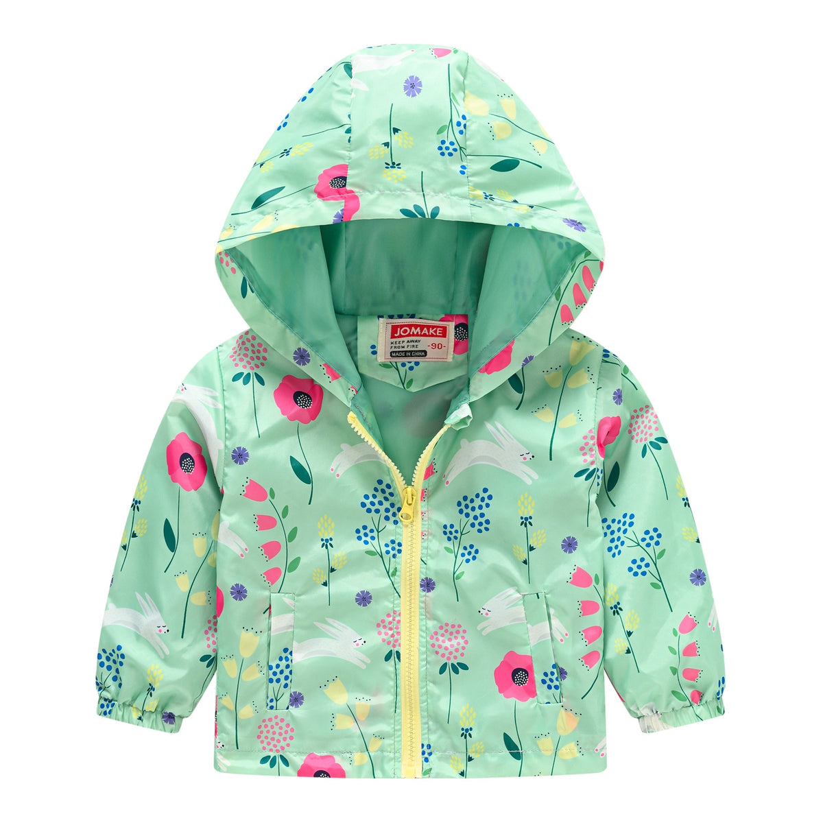 CoLab™ Mint Flower Rain Coat
