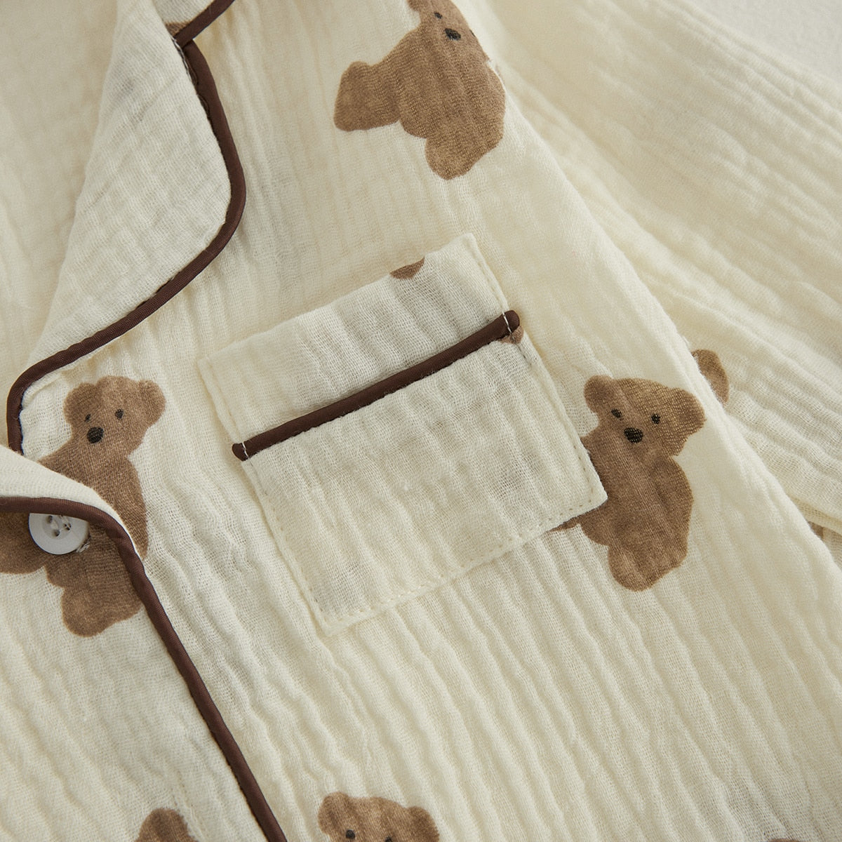 LINEN BEAR PJ SET