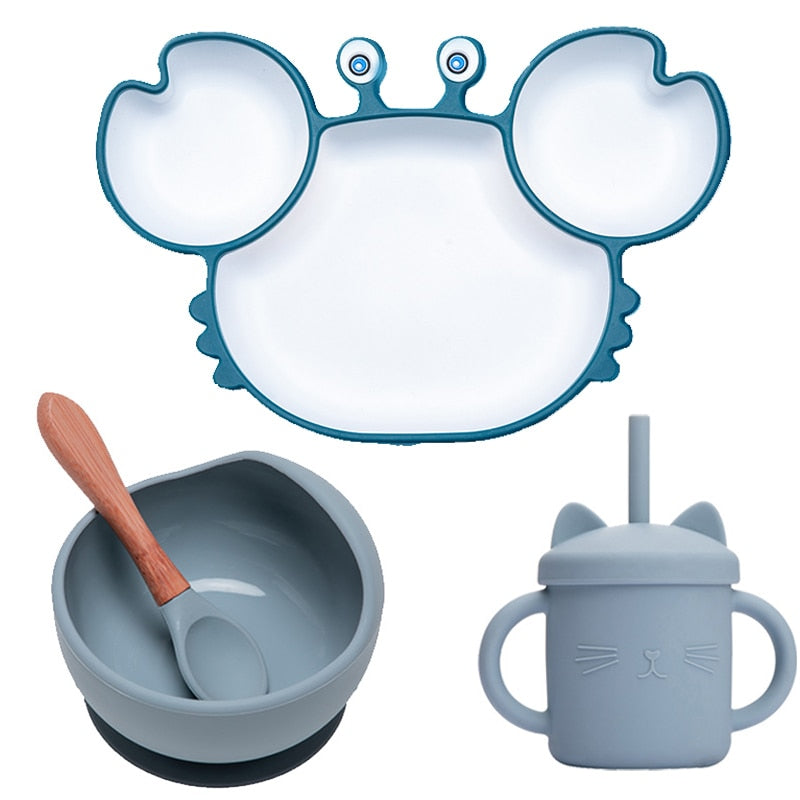 ColourfulCreations™ Crab Dish and Cutlery Set
