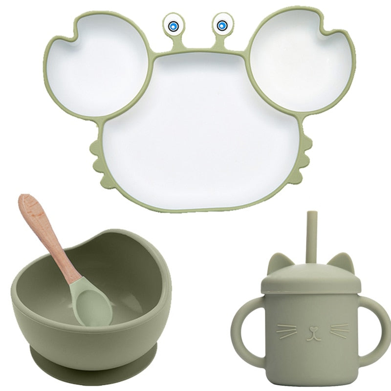 ColourfulCreations™ Crab Dish and Cutlery Set