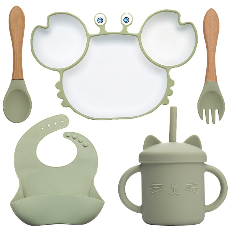 ColourfulCreations™ Crab Dish and Cutlery Set
