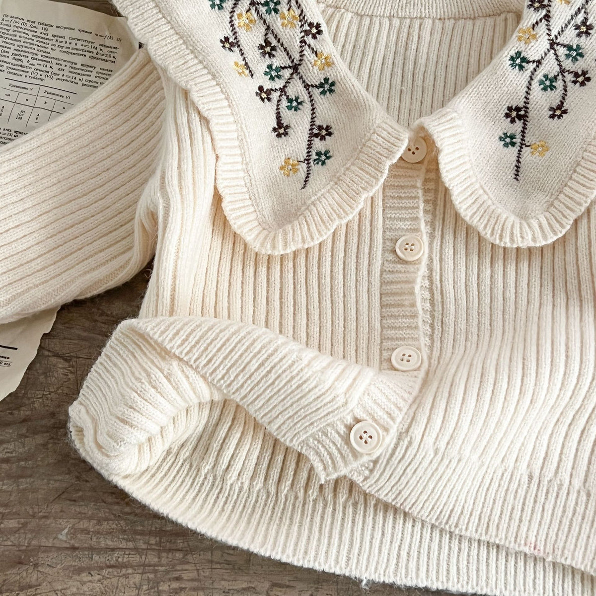 CozyHarmony™ Oversized Floral Collar Cardigan