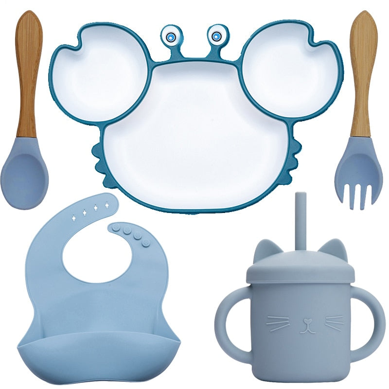 ColourfulCreations™ Crab Dish and Cutlery Set