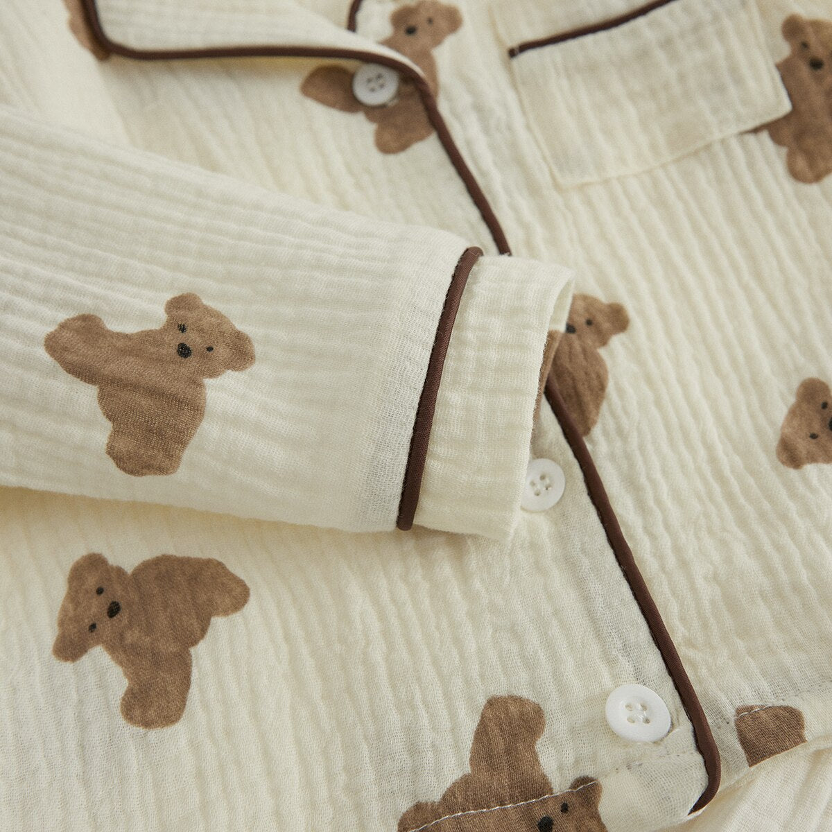 LINEN BEAR PJ SET
