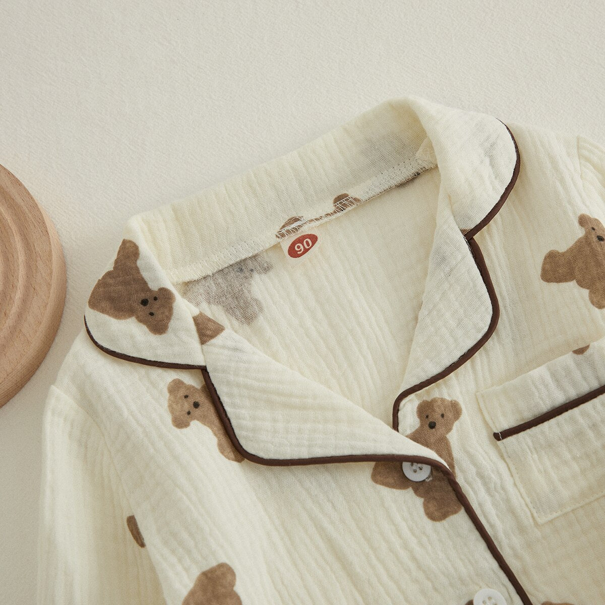 LINEN BEAR PJ SET