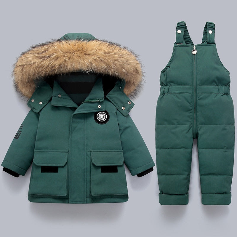 CoLab™ FrostyDays Down Jumpsuit & Fur Hooded Coat