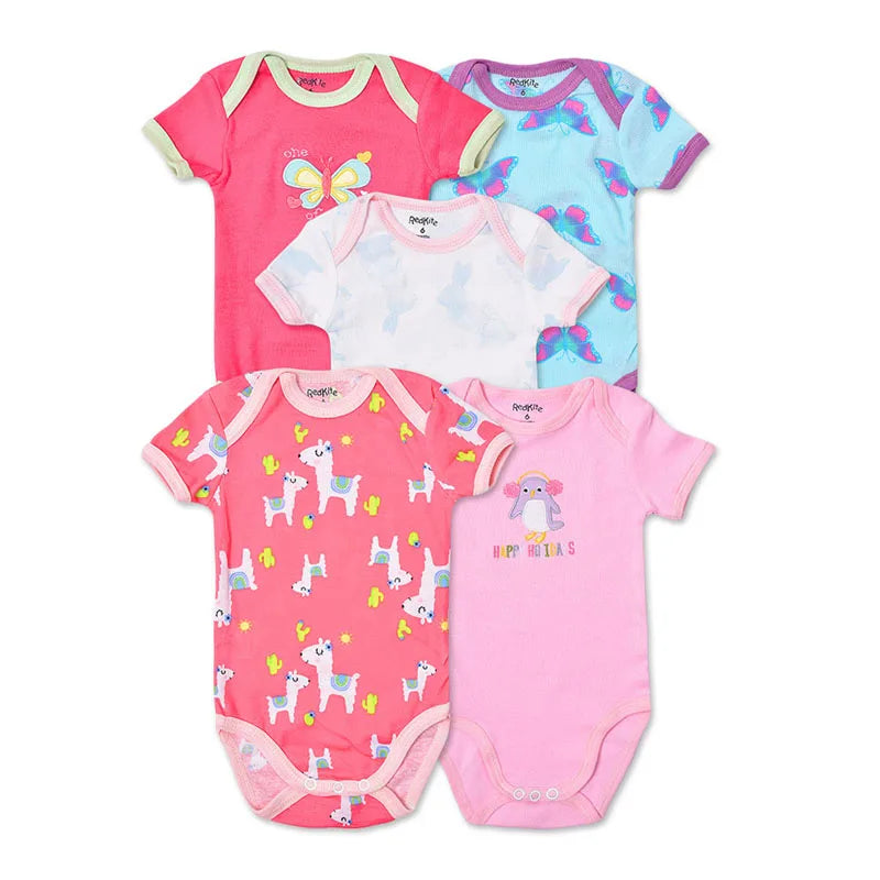 CottonCuddles™ 5-Piece Baby Bodysuit Set (3M–24M)