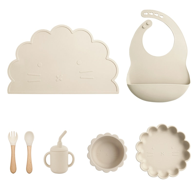 MessyMaster™ 7-Piece Baby Silicone Dinnerware Set