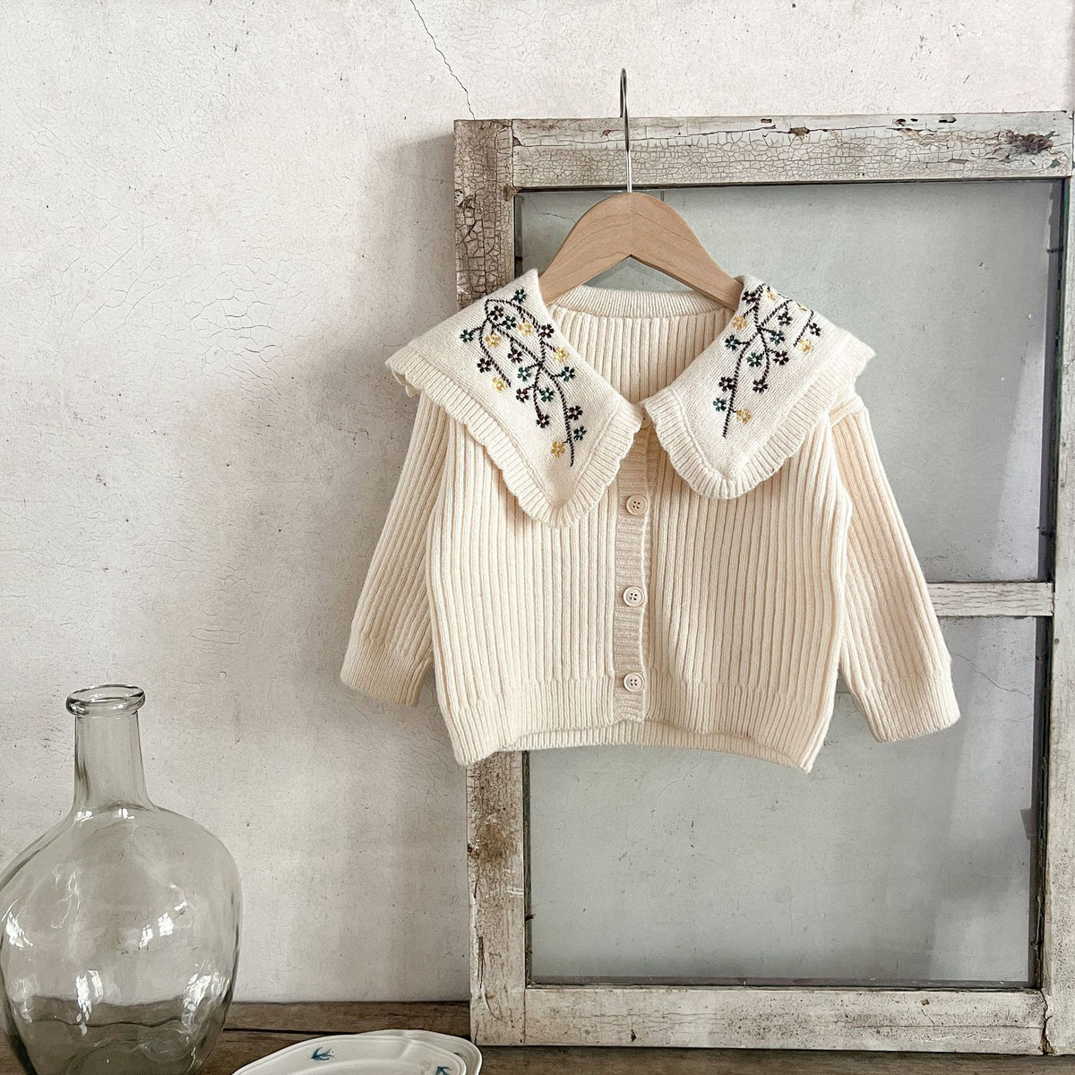 CozyHarmony™ Oversized Floral Collar Cardigan