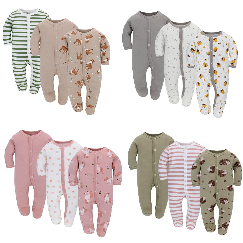 CozyBundles™  Three-Piece Jumpsuit & Hat Set